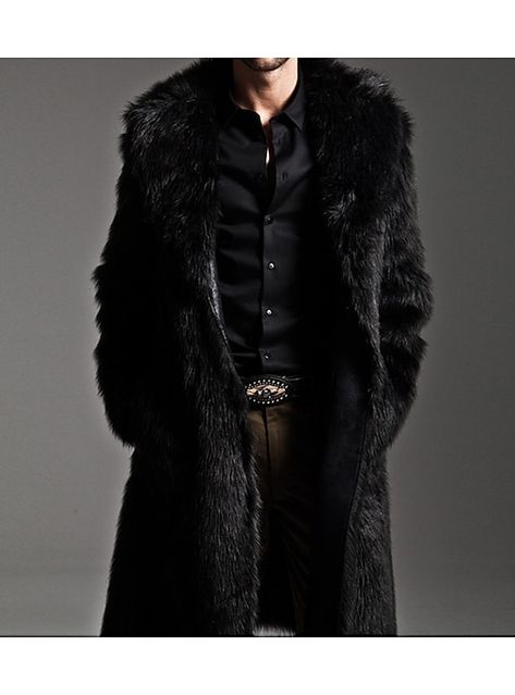 Black Faux Fur Jacket, Mens Overcoat, Graduation Outfits, Long Overcoat, Fur Clothing, Long Winter Coats, Mens Winter Coat, Cargo Style, Summer Concert