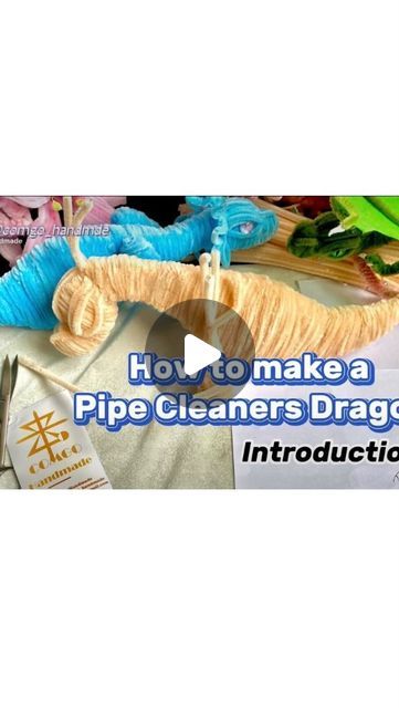 Clare on Instagram: "Introduction of our pipe cleaners dragon DIY Kits! Welcome order in my Etsy store! Check bio😊  #london #londonmarkets #handmadeuk #handcrafted #handicraft #gift #custimized #pipecleaners #扭扭棒 #chenillestems #dragon #handmade #etsy #handmadeflowers #diy #diycrafts #homedecoration #crafting #diykit #doll #toy" Pipe Cleaner Dragon, Diy Pipe, Pipe Cleaner Crafts, Basic Skills, Tutorials Diy, Chenille Stems, Pipe Cleaners, Dragon Pattern, Pipe Cleaner