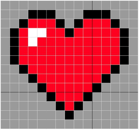 Futurisme Retro, Pixel Heart, Easy Pixel Art, Pixel Art Templates, Pixel Drawing, Pixel Crochet, Pix Art, Pixel Art Grid, Pola Kristik