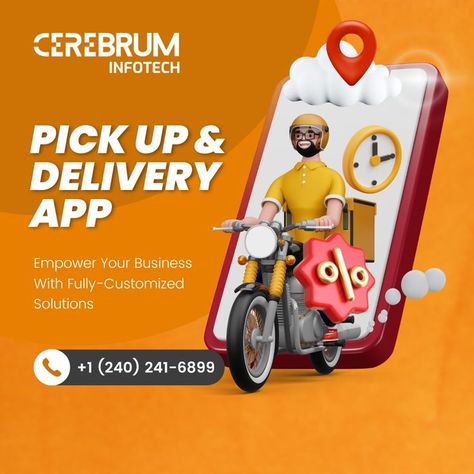 Are you a traditional pickup and drop service provider, now is the good time to upgrade. Hire cerebrum Infotech one of the most trusted brands among development and get your high-performing yet simple pick-up and delivery app developed by experts. Feel free to call us at +1 (240) 241-6899 our team will assist you further. Development Poster Design, Hiring Poster, Logistics Company, Pickup And Delivery Service, Delivery App, Sarasota, Delivery Service, Service Design, Swift