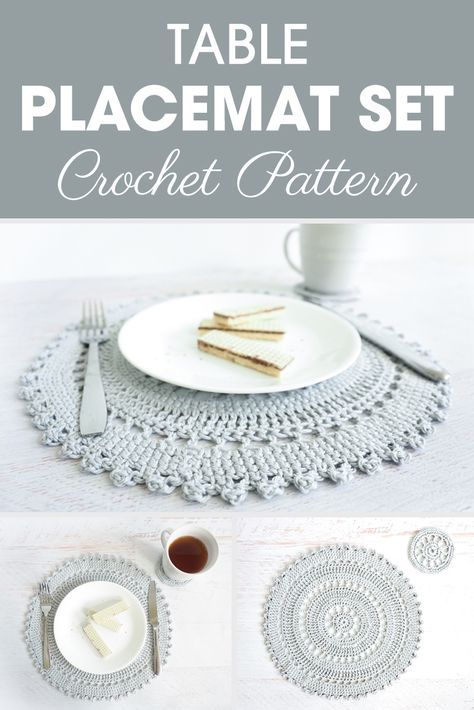 Household Crochet, Crochet Placemat, Kitchen Crochet, Beau Crochet, Crochet Placemat Patterns, Crochet Coasters Free Pattern, Crochet Couture, Crochet Rugs, Crochet Placemats