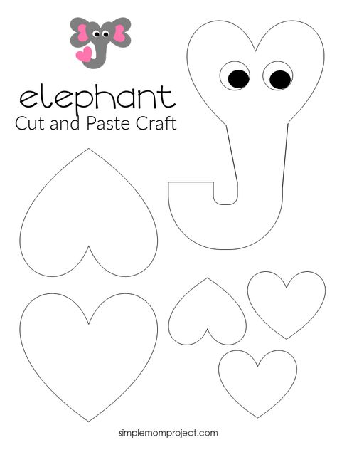 Here’s a fun & very cute heart elephant craft for your kids to enjoy! Bring a touch of the jungle to your home with this easy to make heart elephant craft. Complete with a free printable paper template, this elephant craft is an ideal homeschooling activity for toddlers or an art project for preschoolers & kindergartners, they also make awesome elephant cards for special occasions. So, click here to get your free printable heart elephant craft today! #elephantcraft #papercrafts Activities For Kids In School, Art Project For Preschoolers, Project For Preschoolers, Simple Mom Project, Construction Paper Art, Elephant Craft, Elephant Template, Free Printable Paper, Elephant Cards