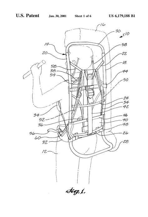 US6179188B1 - External frame backpack with flexible harness - Google Patents External Frame Backpack, Frame Backpack, Industrial Design Sketch, Mountain Man, Camping Survival, Hiking Backpack, Diy Frame, A Frame, Design Sketch