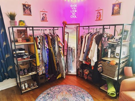 Quirky Dressing Room, Guest Room Turned Into Closet, Dressing Room Makeover, Room Converted To Closet Walk In, Room Turned Into Walk In Closet, Dressing Room Inspiration, Turn Bedroom Into Closet, Corner Dressing Room, Spare Room Dressing Room Ideas