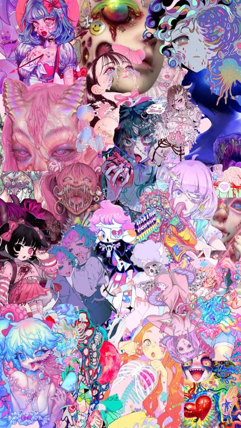 #dokukawaii Pastel Gore, Evil Smile, Yami Kawaii, Anime Room, Japanese Aesthetic, Creepy Cute, Your Aesthetic, Connect With People, Aesthetic Art