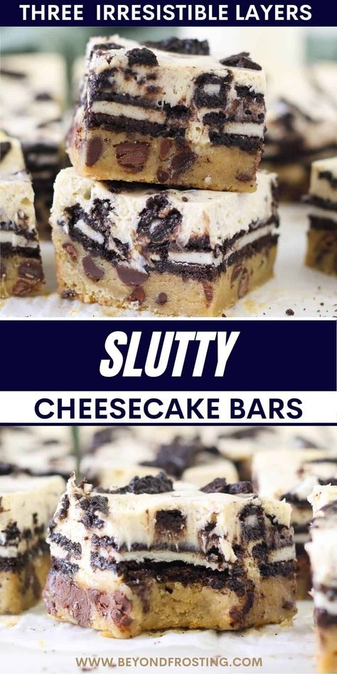 Oreo Cheesecake Bars, Chocolate Chip Cheesecake Bars, The Best Cheesecake, Chocolate Chip Cheesecake, Best Cheesecake, Cheesecake Desserts, Oreo Dessert, Easy Baking Recipes Desserts, Oreo Cheesecake