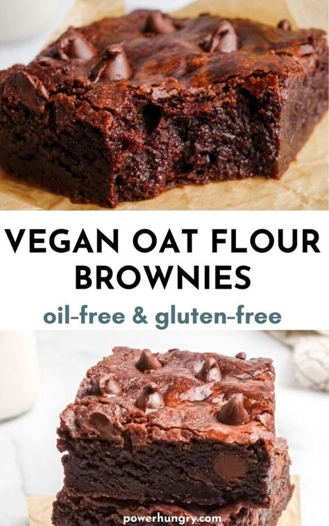 Indulge in a batch of the best vegan oat flour brownies! Oil-free & gluten-free, they are rich & fudgy. #glutenfree #wfpb #oilfreevegan #vegancookies #wfpb #wfpbno #wfpbcookies #veganbrownies #brownies #oatflour #vegan #glutenfreebrownies #veganfood #plantbased #veganbaking #veganrecipes #vegandessert  #brownie #veganchocolate #veganbrownie #dairyfree #chocolate #vegantreats #glutenfreebrownies #veganbaker #plantbasedvegan #vegansweets #healthybrownies #veganinspiration Oat Flour Brownies, Fudgy Vegan Brownies, Vegan Gluten Free Brownies, Banana Diaries, Vegan Brownies Recipe, Dairy Free Brownies, Vegan Brownies, Healthy Brownies, Vegan Brownie