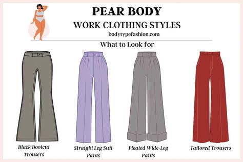 Best Work Clothing Styles for Pear Body Shape - Fashion for Your Body Type Pear Body Shape Fashion, Pear Fashion, Pear Body Shape Outfits, Pear Shaped Outfits, Pear Shaped Women, Gym Goals, Apple Body Shapes, Body Gym, Pear Body