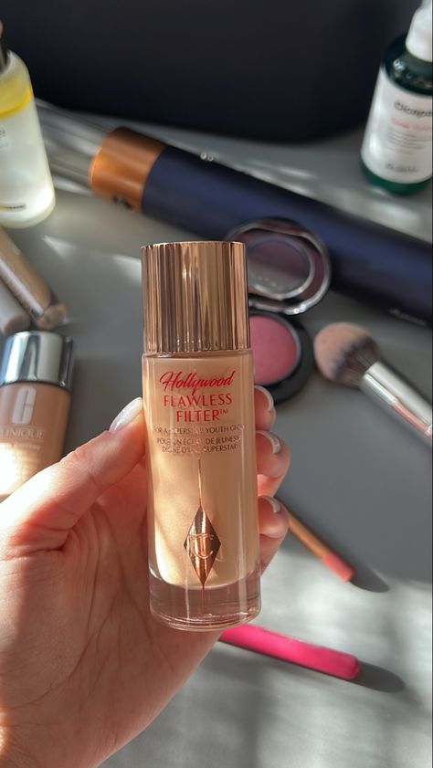 Sephora Aesthetic, Charlotte Tilbury Hollywood Flawless Filter, Charlotte Tilbury Hollywood Flawless, Hollywood Flawless Filter, Makeup Filter, Flawless Filter, Best Primer, Makeup Bag Essentials, Makeup Wishlist