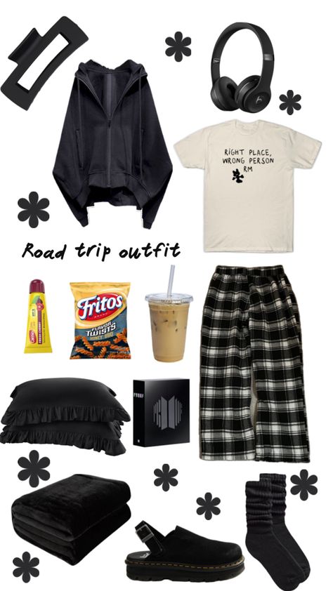 Rm, bts music, bts concert, roadtrip, car trip outfit, comfy outfit, bts tshirt, ice latte, ice coffee, road trip snacks Car Trip Outfit, Road Trip Aesthetic Outfit, Roadtrip Outfit, Bts Tshirt, Outfit Bts, Ice Latte, Trip Snacks, Road Trip Outfit, Bts Music