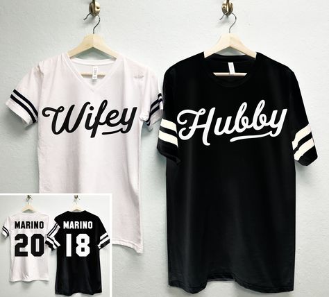 Hubby Wifey Shirts, Wifey Shirt, Cute Couple Shirts, Groom Shirts, Couples Shirts, Mrs Shirt, Honeymoon Shirts, Anniversary Shirt, Cute Couple Outfits