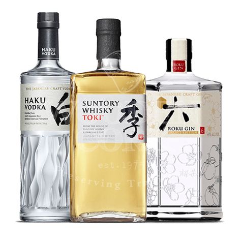 Japanese Spirits, Roku Gin, Suntory Whisky, Japanese Nature, Japan Logo, Japanese Whisky, Malt Whisky, Wine And Liquor, Bottle Sizes