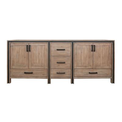 Lexora Ziva 84-in Rustic Barnwood Bathroom Vanity Cabinet in the Bathroom Vanities without Tops department at Lowes.com Barnwood Bathroom Vanity, Barnwood Vanity, Cultured Marble Vanity Top, Ceramic Undermount Sink, Double Bath, Sleek Bathroom, Square Sink, White Quartz Countertop, Vanity Countertop