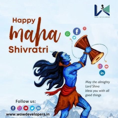 Wow Developers (@wowdeveloper) • Instagram photos and videos Hara Hara Mahadev, Happy Maha Shivratri, Peace And Prosperity, Maha Shivratri, Om Namah Shivaya, Social Media Marketing Services, Lord Shiva, Very Happy, Shiva