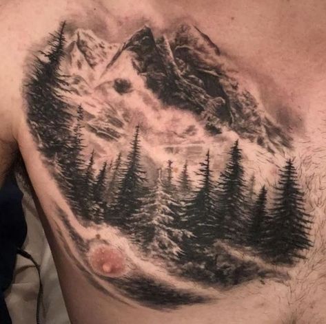 Realistic Mountain Tattoo, Mountain Scene Tattoo, Dark Age Tattoo, Age Tattoo, Scene Tattoo, Nature Tattoo Sleeve, Denton Texas, Tattoos Inspiration, Hiking Tattoo