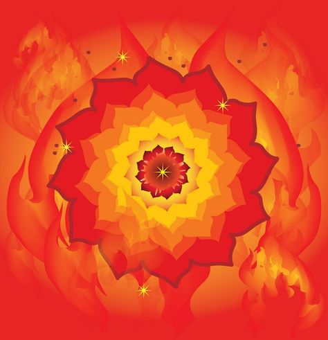 Element Fire Mandala - First Gate Fire Mandala, Element Fire, Mandala Meditation, Art Tools, The Force, Mandala Art, Pumpkin Carving, The Universe, Paper Lamp