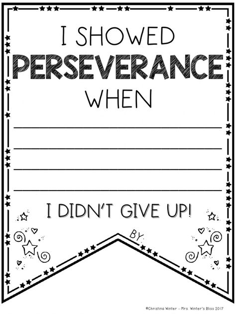 Perseverance Lessons For Elementary, Perseverance Activities For Kids, Growth Mindset Worksheet, Perseverance For Kids, Elementary Sel, Perseverance Activities, Worksheets For Elementary, High School Counselor, Elementary School Counselor