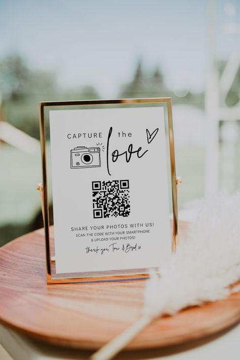 Wedding Video Booth, Honeymoon Fund Sign, Qr Code Sign, Video Booth, Small Business Signs, Video Wedding, Booth Wedding, Honeymoon Fund, Modern Minimalist Wedding