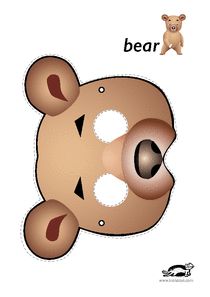 Bear Mask Template, Animal Masks For Kids, Teddy Bear Costume, Teddy Bear Day, Safari Animals Birthday, Masks For Kids, Teddy Bear Party, Bear Mask, Printable Masks