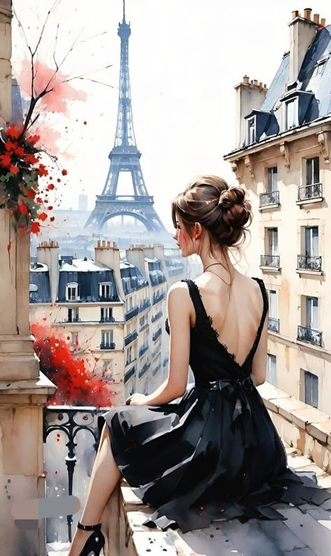 Stylish Quote, Paris Painting, Painting Of A Woman, Girly Drawings, France Art, Paris Art, Girly Art Illustrations, Hollywood Actors, Dreamy Art