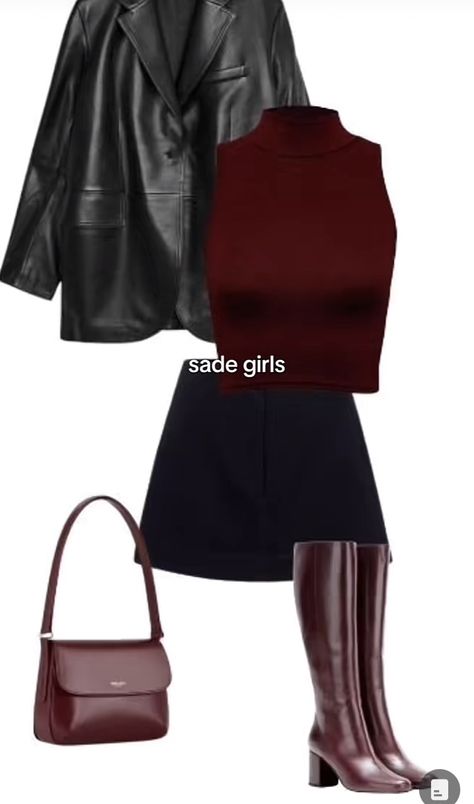 Burgundy Pumps Outfit, Black And Burgundy Outfit, Burgundy And Black Outfit, Red Wine Outfit, Maroon Outfit Ideas, Weeknd Concert Outfit, Text Motivation, Flare Outfit, Pumps Outfit