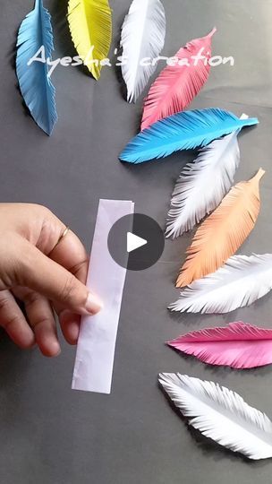 1.5M views · 17K reactions | DIY paper feather #diy #fyp #reelsfb #reels #virals #Best #handmade #craft #creative | Ayesha's Creation | Ayesha's Creation · Original audio Paper Feather Crafts, Diy Paper Feathers, Paper Feathers Diy, Creative Arts Therapy, Owl Feather, Feather Diy, Paper Feathers, Paper Flower Art, Paper Owls