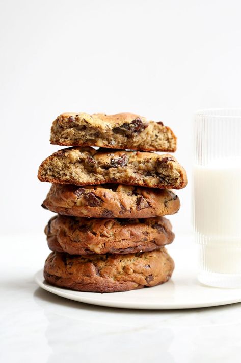 Miso Chocolate Chip Walnut Cookies Recipe Miso Chocolate Chip Cookies, Walnut Cookies Recipe, Walnut Chocolate Chip Cookies, Walnut Cookie Recipes, Chocolate Chip Walnut Cookies, Giant Chocolate Chip Cookie, Giant Chocolate, Walnut Cookies, White Miso