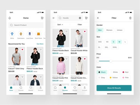 Stylo - Fashion Marketplace Mobile App UI Kit [Filter] by Keitoto on Dribbble Fashion App Ui Design, Figma Projects, Filter Ui Design, Fashion App Ui, Dashboard App, Dashboard Mobile, Ux Design Mobile, App Home Screen, App Filter