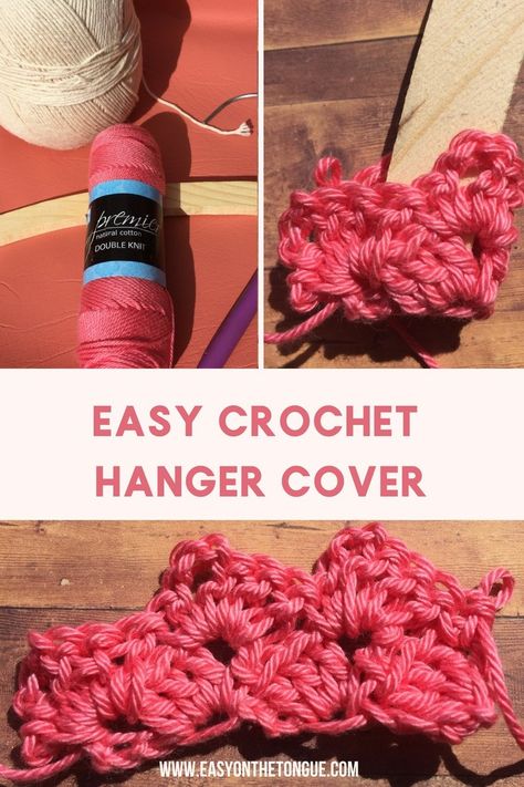 Easy Crochet Hanger Cover step-by step #hanger #gifts #handmade #crochet Crochet Coat Hanger Covers Free Pattern, Crochet Hanger Covers Free Pattern, Crochet Hangers, Covered Hangers, Hanger Covers, Covered Coat Hangers, 2024 Crochet, Crafting Corner, Crochet Edgings