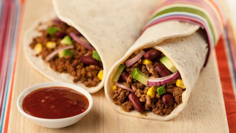 Recept na bezlepkový wrap s kukuřicí, fazolemi a mletým masem. Mexická chuť ve vaší kuchyni! Guacamole Bites, Spicy Guacamole, Authentic Mexican Recipes, Gluten Free Wraps, Mexican Sauce, Mexican Beef, Tacos And Burritos, Burritos Recipe, Tortilla Recipe