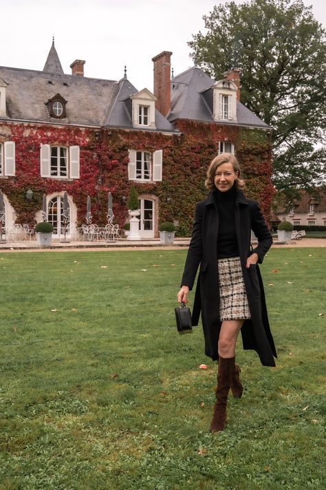 Stacie Flinner, Loire Valley France, Sarah Flint, France Trip, Dresses And Tights, Knee Length Coat, Julia Berolzheimer, English Cottage Style, Tight Sweater