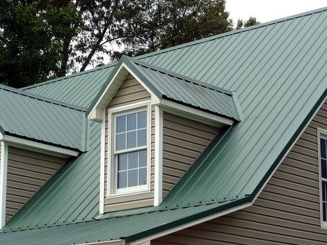 metal roof colors for houses | Recent Photos The Commons Getty Collection Galleries World Map App ... Green Metal Roof, Metal Roof Paint, Residential Metal Roofing, Green Roof House, Roofing Colors, Metal Roof Houses, Metal Roof Colors, Home Designs Exterior, Standing Seam Roof