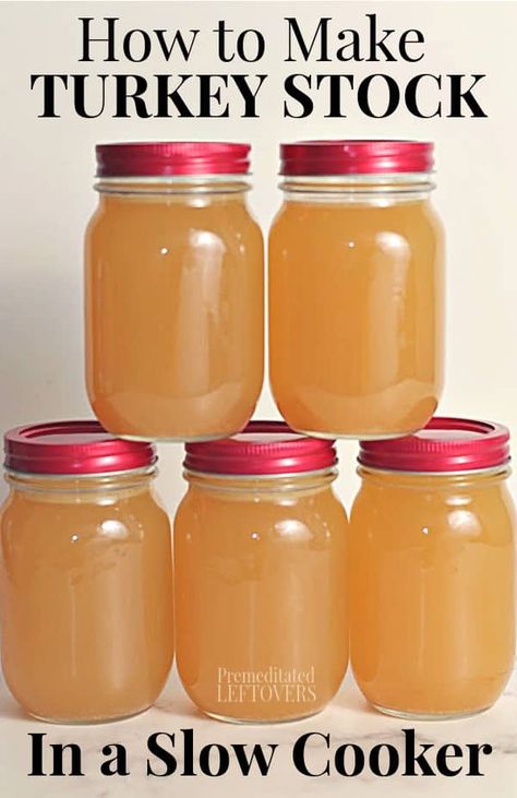 Turkey Bone Broth Recipe, Recipes Using Turkey, Bone Broth Soup Recipes, Turkey Stock Recipe, Making Bone Broth, Chicken Stock Recipe, Turkey Leftovers, Slow Cooker Turkey Breast, Turkey Soup Recipe