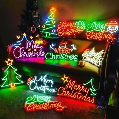 Elevate your Christmas spirit with custom neon sign decor! Make this holiday truly unique and brighten your space with personalized cheer. 🎄✨ Christmas Window Stencils, Neon Christmas, Shop Signage, Kids Bedroom Walls, Neon Wall Signs, Santa Decorations, Handmade Signs, Neon Sign Bedroom, Bar Wall Decor