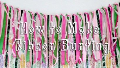 How To Make Ribbon Bunting In Easy Steps Wedding Bunting Ideas, Ribbon Bunting, Girly Room Decor, Wedding Bunting, All Pink, Girly Room, How To Make Ribbon, Diy Ribbon, Green Wallpaper