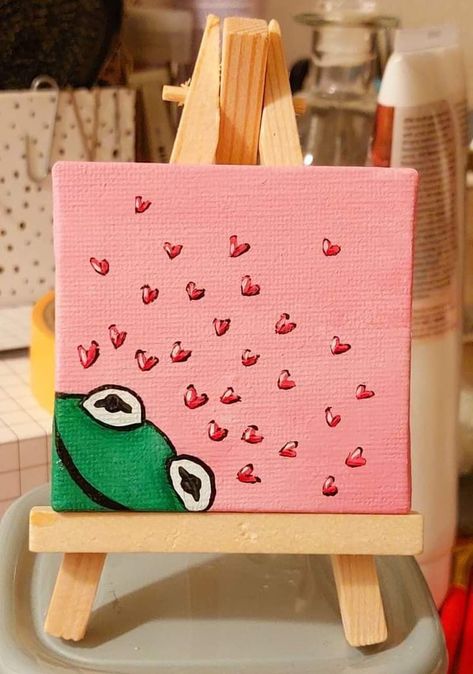 Canvas For Bf Ideas, Will You Be My Girlfriend Painting Ideas, What To Paint On Tiny Canvas, Canvas Painting Birthday Gift, Small Canvas For Boyfriend, Happy Birthday On Canvas, Small Painting Ideas For Boyfriend, Vday Canvas Painting Ideas, Easy Paintings For Girlfriend