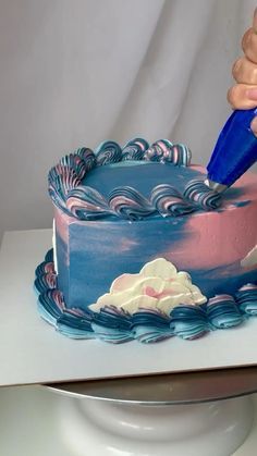 Cake For 18th Birthday, Starry Night Cake, Whimsical Birthday Cake, Cute Cake Ideas, Whimsical Cake, Tårta Design, Whimsical Birthday, Cupcake Decor, Buttercream Cake Decorating