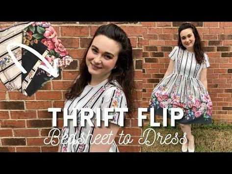 FROM BEDSHEET TO DRESS | Thrift Flip | How to turn a bedsheet into a fancy dress - YouTube Dress Thrift Flip, Bedsheet Dress, Dress Thrift, Thrift Flip, Crafts To Try, How To Turn, Fancy Dress, Bed Sheets, Thrift Store