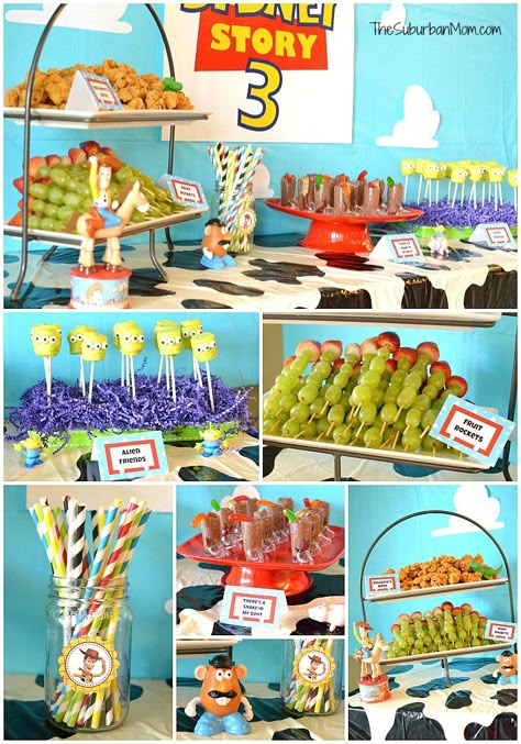 Toy Story Birthday Party Ideas Woodys Roundup, Toy Story Party Food, Toy Story Food, Toy Story Birthday Party Ideas, Toy Story Crafts, Disney Parties, Story Food, Toy Story Party Decorations, Toy Story Baby