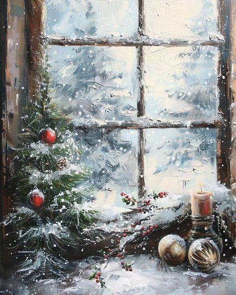 Amazon.com: SKMN Paint by Numbers for Adults,Winter Windowsill Snow Scene,Paint by Numbers on Canvas,DIY Paintwork Drawing Art for Beginner Gift,40x50cm,Without Frame Winter Painting Oil, Christmas On Canvas Ideas, Christmas Paintings Acrylic Easy, Paint By Number Christmas, Small Winter Paintings, Drawing Winter Ideas, Christmas Tree Oil Painting, Winter Painting Ideas Acrylic, Christmas Painting Watercolor