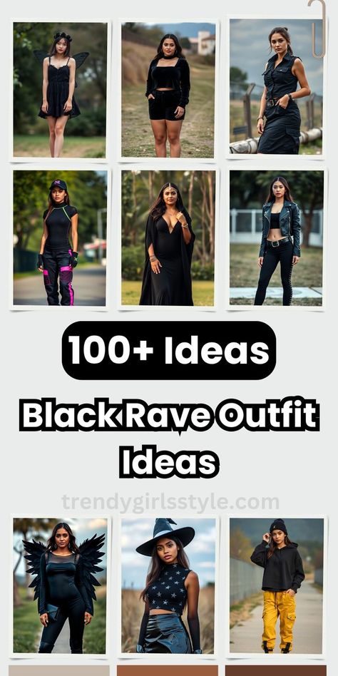 Black Rave Outfit Ideas that will slay #RaveFashion #BlackRaveOutfit #FestivalStyle #EdgyLooks #RaveOutfits" Gothic Rave Outfits, Goth Rave Outfits, Black Rave Outfits, Rave Outfit Ideas, Combat Boot Outfits, Goth Rave, Edgy Looks, Mini Dress Floral, Outfit Looks