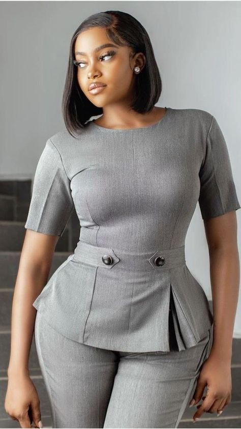 Ladies 3 Piece Suit, Work Uniform Women Office Style Dress, Formal Business Attire Women Dresses, Office Uniform For Women Work Outfits, Cooperate Wears Ideas For Ladies, Corporate Suits For Women, Nursing Uniform Design, Ankara Work Outfits Women, Corporate Wear For Ladies