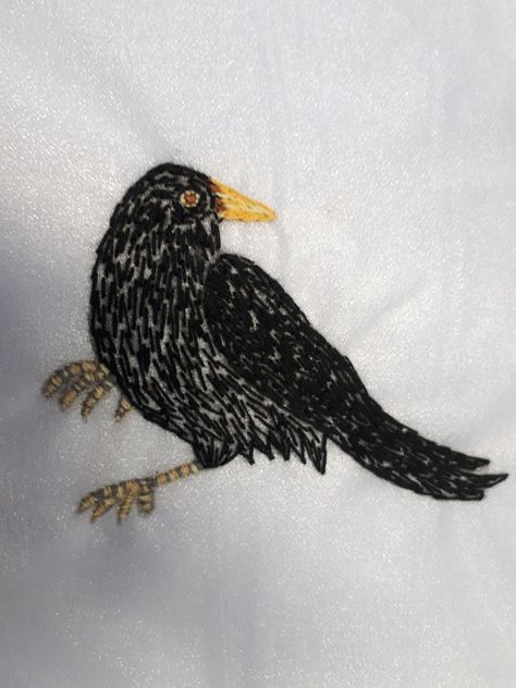 Embroidered blackbird Embroidered Blackbird, Blackbird, Black Bird