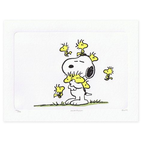 Snoopy Etchings - FRIENDS. Hand made, hand painted, limited edition etching. FRAMED 22 x 22cm Snoopy Hugs, Snoopy Hug, Morning Hugs, Peanut Gang, Woodstock Snoopy, Woodstock Peanuts, Lucy Van Pelt, Snoopy Cartoon, Peanuts Cartoon