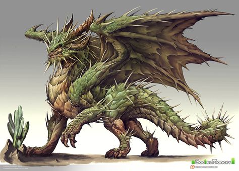 Cactus Dragon Design by Chaos Draco Dad - Imgur Cactus Dragon, Image Spiderman, Game Style, Dnd Dragons, Cool Dragons, Fantasy Beasts, Monster Concept Art, Dragon Pictures, Green Dragon