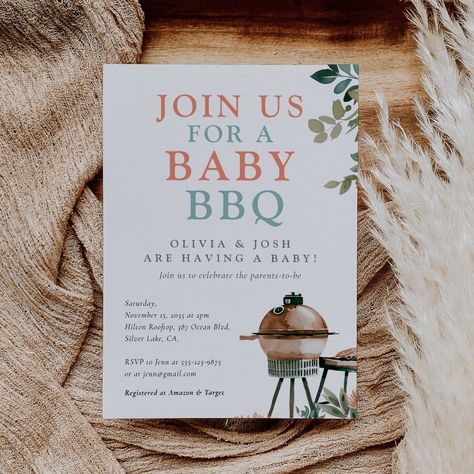 Baby Shower BBQ Gender Neutral Baby B Que Shower Ideas, Gender Neutral Baby Shower Ideas Summer, Baby Q Shower Ideas Boy, Baby Bbq Shower Ideas, Couple Baby Shower Ideas, Babyque Shower Ideas, Co Ed Baby Shower Ideas, Bbq Baby Shower Ideas, Coed Baby Shower Ideas