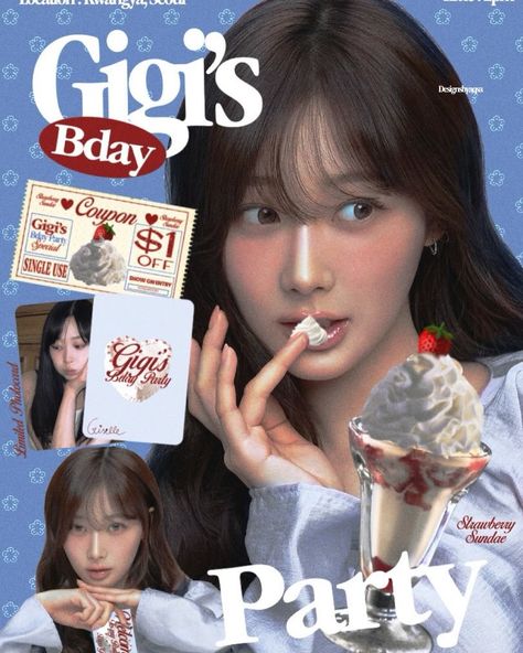 Gigi’s Bday Party 🤍🎂 Design Concept #aespa #æspa #에스파 #GISELLE #지젤 #HappyGISELLEDay #kpopdesign #graphicindex #posterposter #posterdesign Bday Edits, Photo Editing Ideas, Posters Fashion, Magazine Cover Ideas, Magazine Design Cover, Graphic Design Posters Layout, Yearbook Layouts, Graphic Design School, Pop Magazine