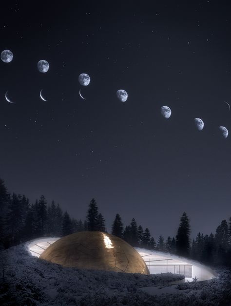 Snøhetta to design Norwegian planetarium surrounded by a constellation of cabins Snohetta Architecture, Planetarium Architecture, Underwater Restaurant, Living Roofs, Norwegian Forest, Museum Architecture, Visitor Center, Interstellar, Stay The Night