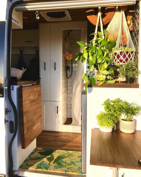 This Promaster VAN Tiny House has EVERYTHING! Kitchen, Roof Deck & Bathroom! Van Dwelling, Country Vibe, Kombi Home, Van Conversion Interior, Campervan Life, Van Life Diy, Camper Van Conversion Diy, Van Home, Van Living