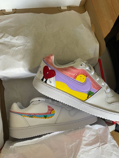 BadBunny, Airforce1, Nike, Personalizado, Bad Bunny Bad Bunny Shoes, Bunny Custom, Bunny Shoes, Nike Custom, Custom Nikes, Bad Bunny, Nike White, Shoes Nike, Custom Shoes